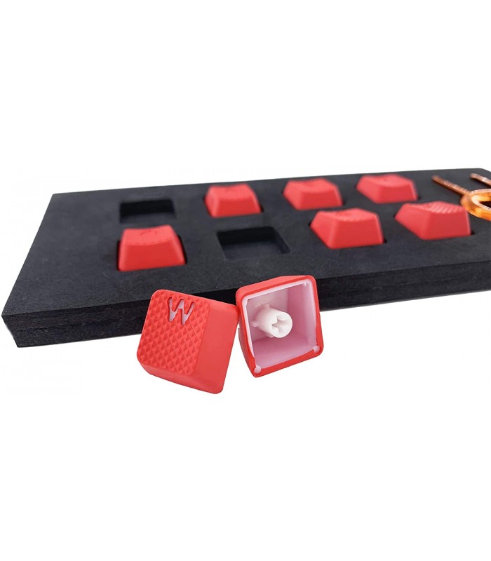 Tai-Hao 8-Key Rubber Keycap Set Red