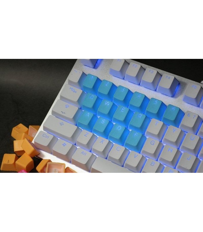 Tai-Hao 18-Key Rubber Keycap Set Neon Blue