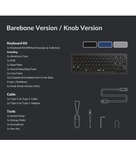 Keychron Q2 QMK Barebone ISO Navy Blue w/Knob