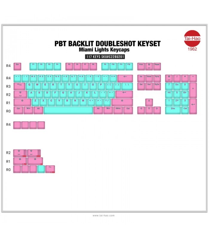 Tai-Hao PBT Miami Lights 116 Keys (ANSI)