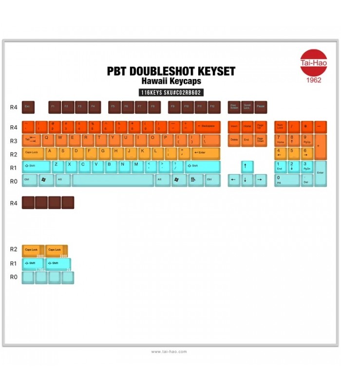 Tai-Hao PBT Hawaii 116 Keys (ANSI)