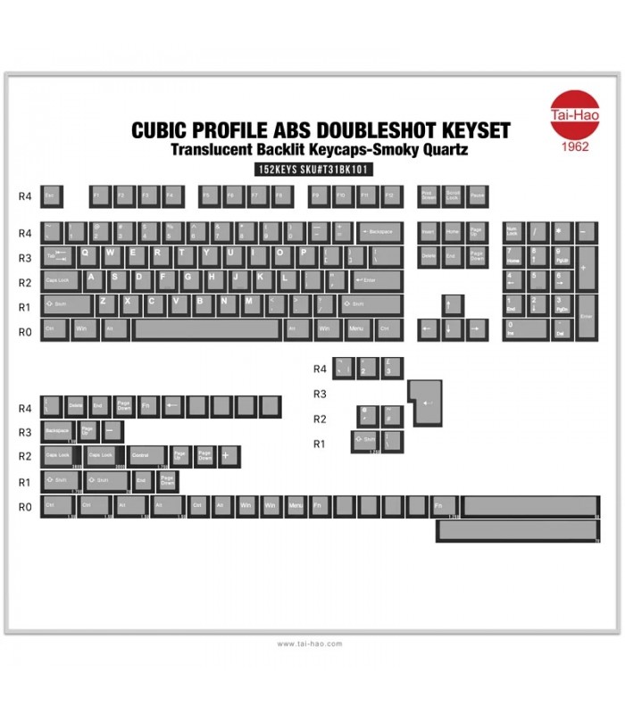 Tai-Hao ABS Smoky Quartz 152 Keys (ANSI)