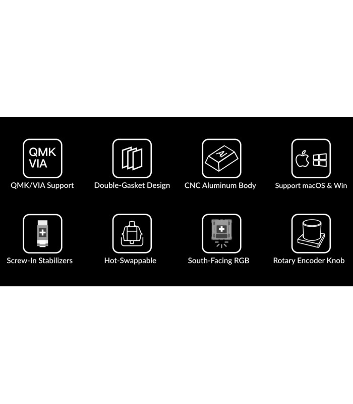 Keychron Q1 QMK Barebone ISO Carbon Black w/Knob 