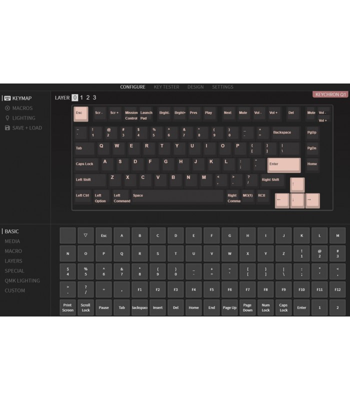 Keychron Q1 QMK Barebone ISO Carbon Black w/Knob 