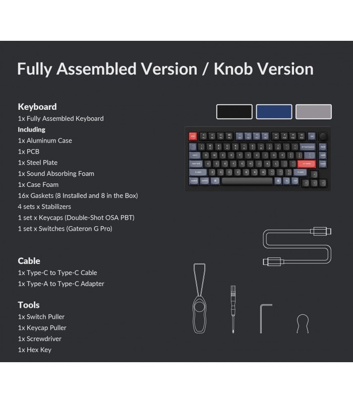 Keychron Q1 Grey QMK Red Switch (US) w/Knob