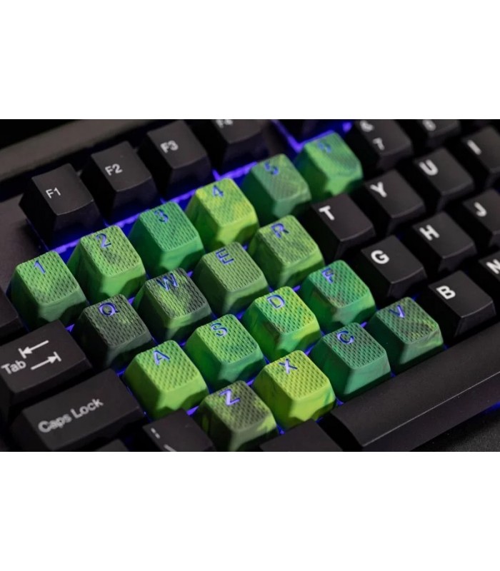 Tai-Hao 23-Key Rubber Keycap Set Green Camo