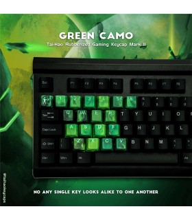 Tai-Hao 23-Key Rubber Keycap Set Green Camo