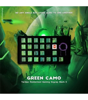 Tai-Hao 23-Key Rubber Keycap Set Green Camo