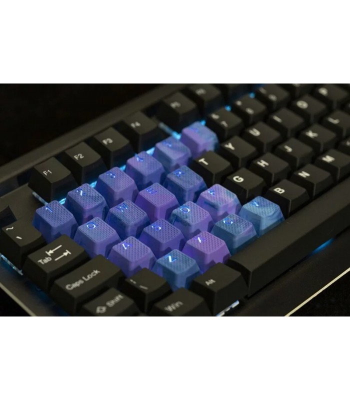 Tai-Hao 23-Key Rubber Keycap Set Purple&Blue Camo