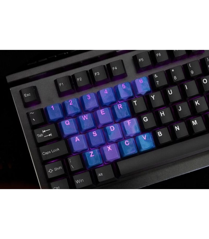 Tai-Hao 23-Key Rubber Keycap Set Purple&Blue Camo