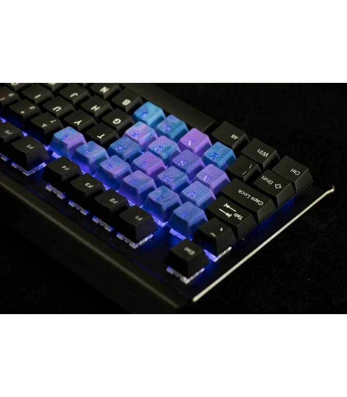 Tai-Hao 23-Key Rubber Keycap Set Purple&Blue Camo