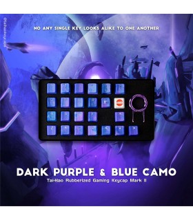 Tai-Hao 23-Key Rubber Keycap Set Purple&Blue Camo