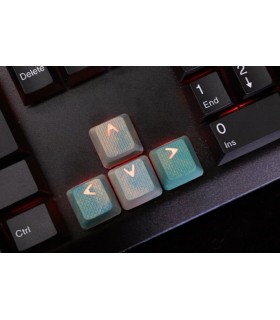 Tai-Hao 23-Key Rubber Keycap Set Green&Peach Camo