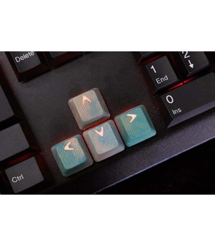 Tai-Hao 23-Key Rubber Keycap Set Green&Peach Camo