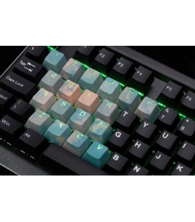 Tai-Hao 23-Key Rubber Keycap Set Green&Peach Camo