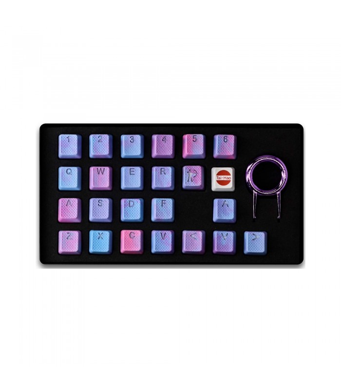 Tai-Hao 23-Key Rubber Keycap Set Pink & Blue Camo
