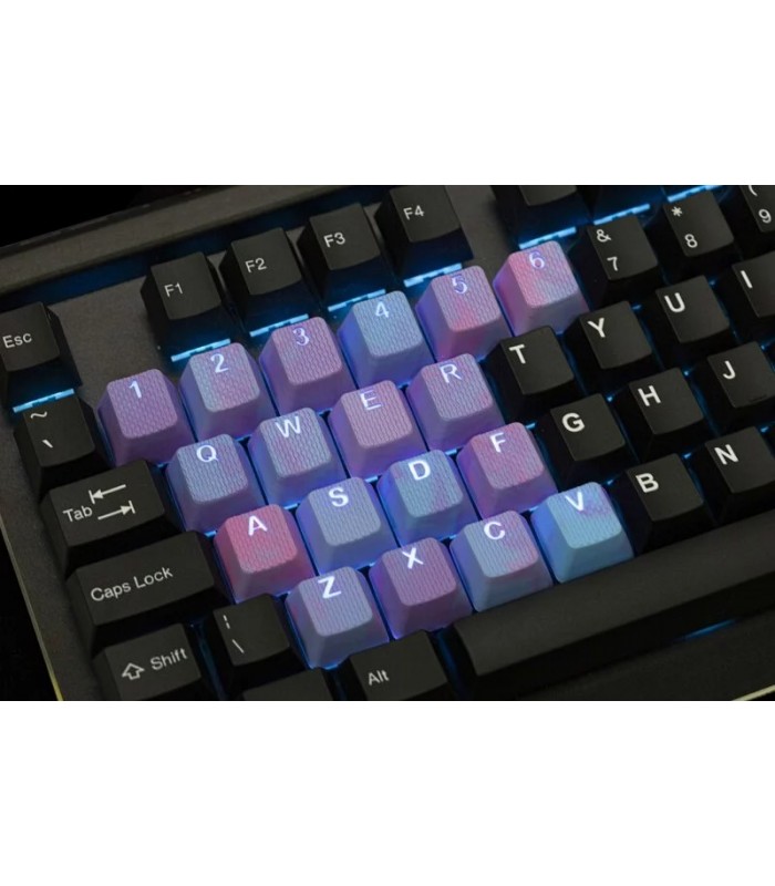 Tai-Hao 23-Key Rubber Keycap Set Pink & Blue Camo
