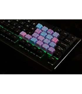 Tai-Hao 23-Key Rubber Keycap Set Pink & Blue Camo