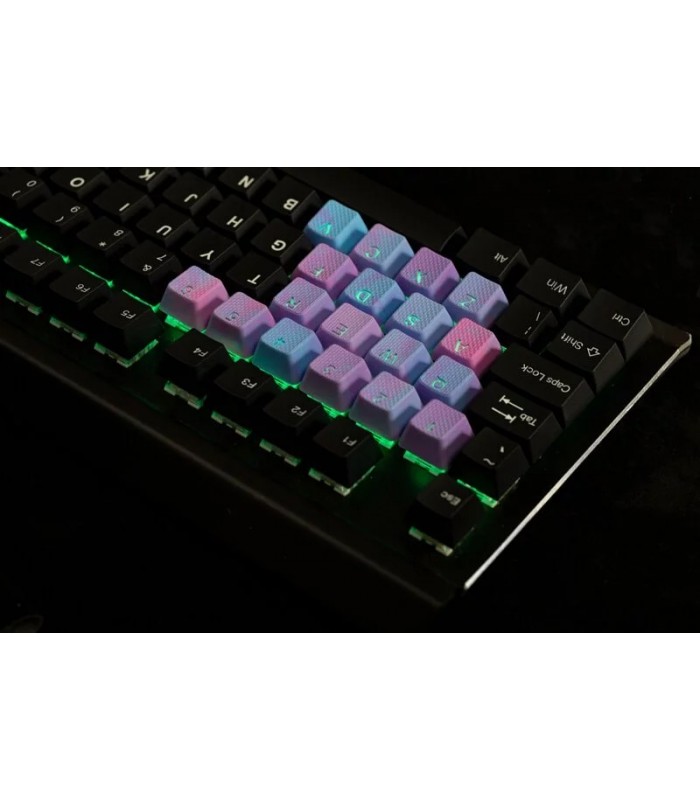 Tai-Hao 23-Key Rubber Keycap Set Pink & Blue Camo