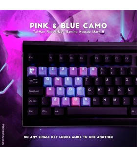 Tai-Hao 23-Key Rubber Keycap Set Pink & Blue Camo