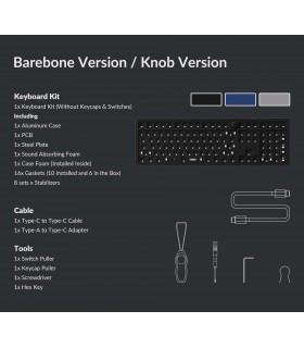 Keychron Q6 QMK Barebone ISO Navy Blue w/Knob