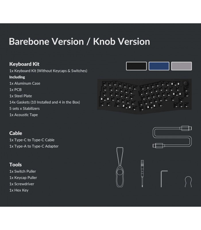 Keychron Q8 QMK Barebone ISO Carbon Black