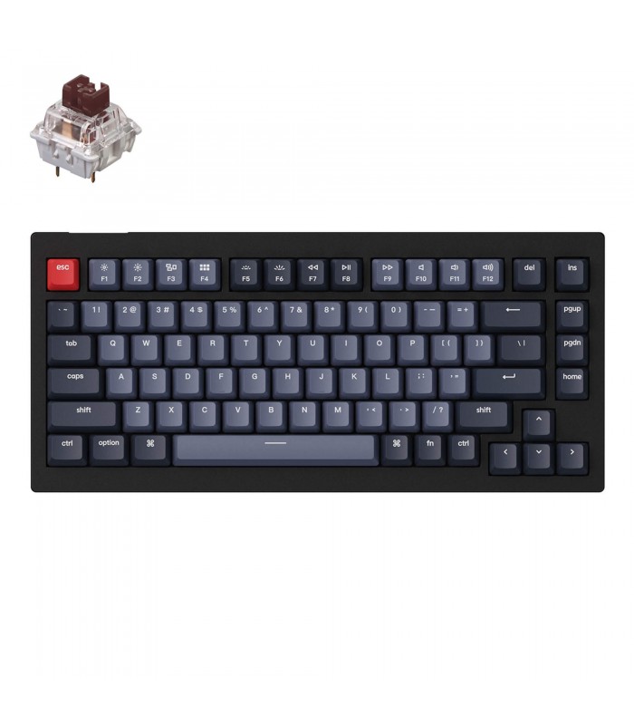 Keychron V1 Carbon Black QMK Brown Switch (US)