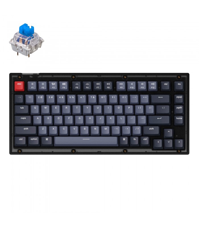 Keychron V1 Frosted Black QMK Blue Switch (US)
