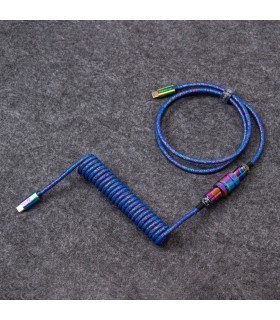 Keychron Premium Coiled Cable - Rainbow Blue