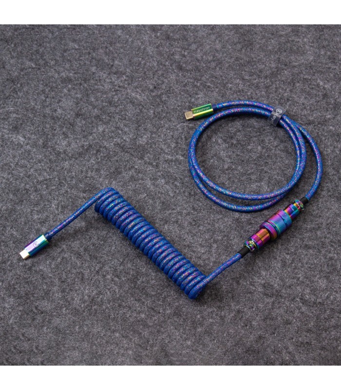 Keychron Premium Coiled Cable - Rainbow Blue