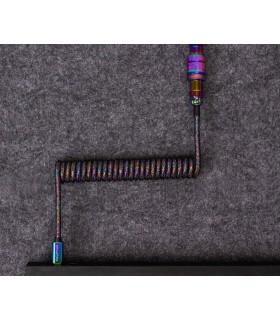Keychron Premium Coiled Cable - Rainbow Black