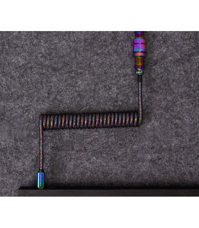 Keychron Premium Coiled Cable - Rainbow Black