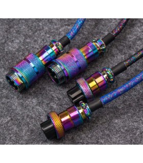 Keychron Premium Coiled Cable - Rainbow Black