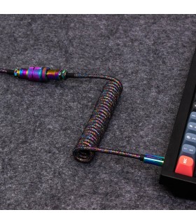 Keychron Premium Coiled Cable - Rainbow Black