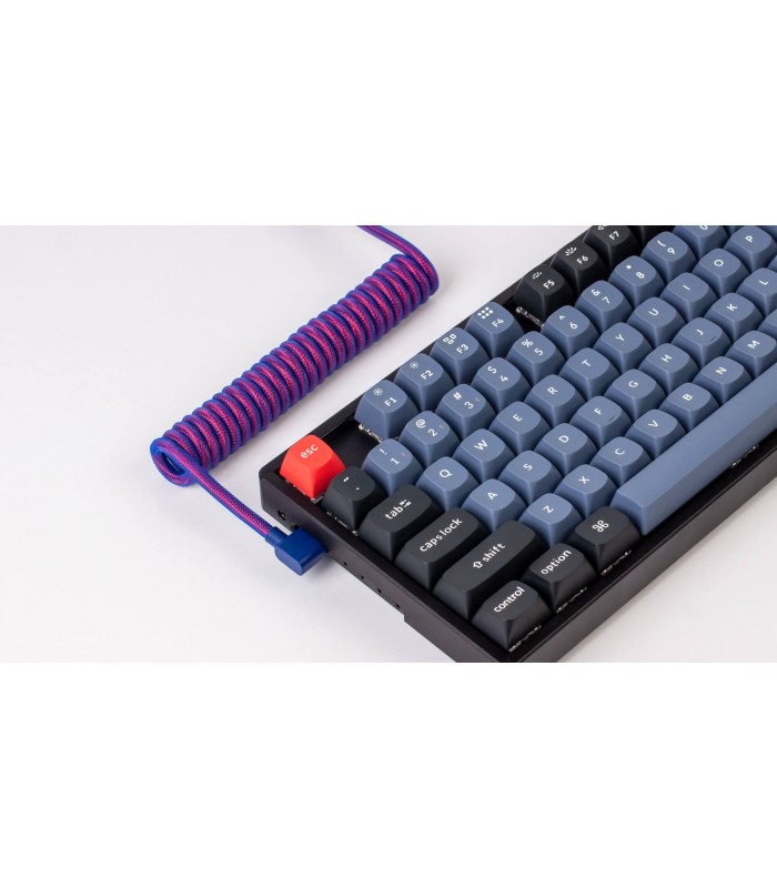 Keychron Premium Coiled Angled Cable - Purple