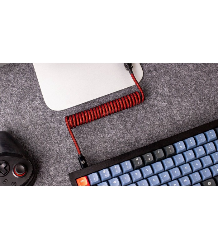 Keychron Premium Coiled Angled Cable - Red
