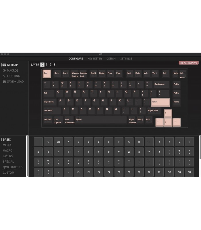 Keychron V1 Frosted Black QMK Brown Switch (US)