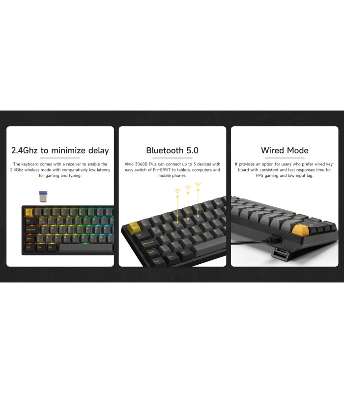 Akko 3068B Plus Black&Gold ISO-DE CS Jelly Pink