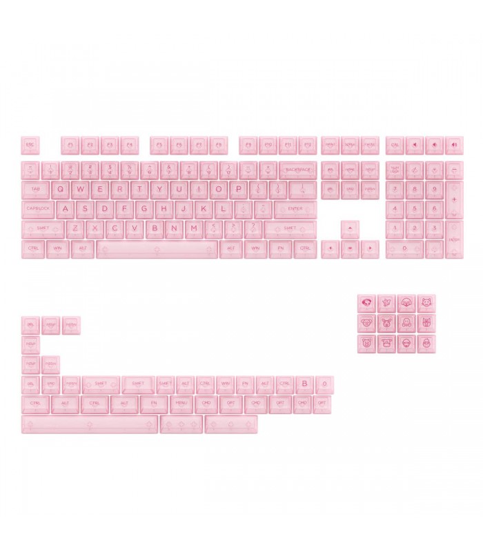 Akko ASA Clear Printed Keycap Pink Fullset