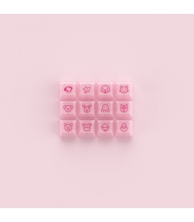 Akko ASA Clear Printed Keycap Pink Fullset