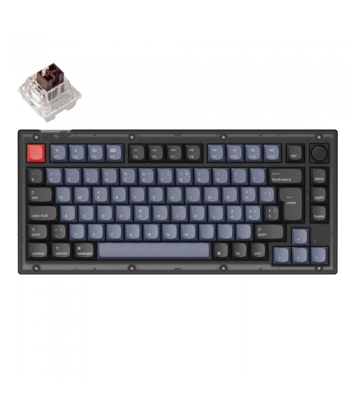Keychron V1 Frosted Black Brown Switch (CH)w/Knob