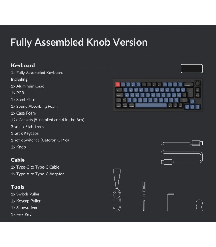 Keychron Q2 Black QMK Red Switch (CH) w/Knob