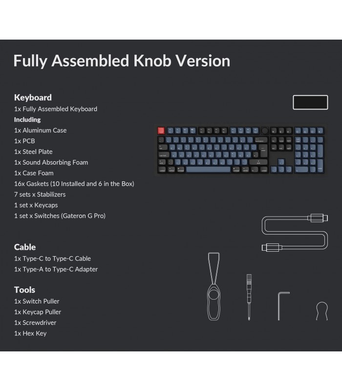 Keychron Q6 Black QMK Brown Switch (CH) w/Knob