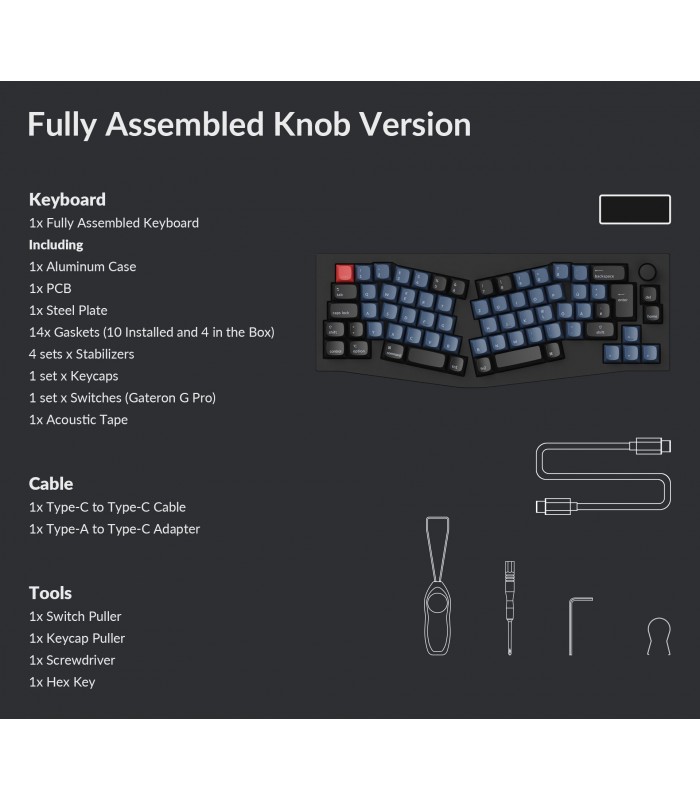 Keychron Q8 Black QMK Brown Switch (CH) w/Knob