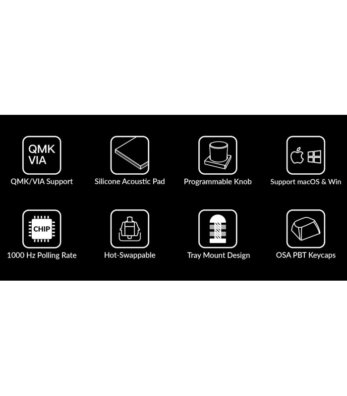 Keychron V1 Frosted Black Red Switch (CH) w/Knob