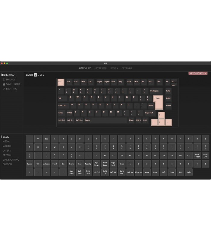 Keychron V1 Frosted Black Brown Switch (CH)w/Knob