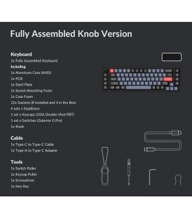 Keychron Q65 Black QMK Red Switch (US) w/Knob