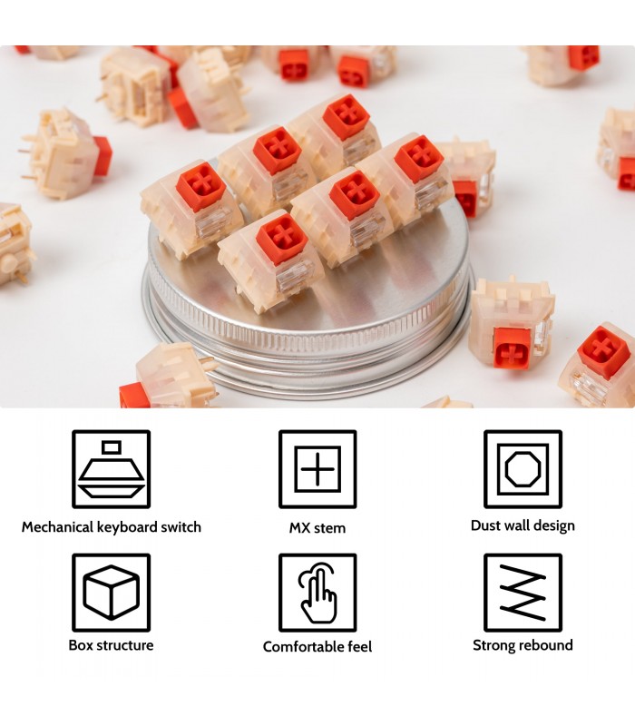 Kailh Red Bean Pudding Box Switch 110pcs/Set