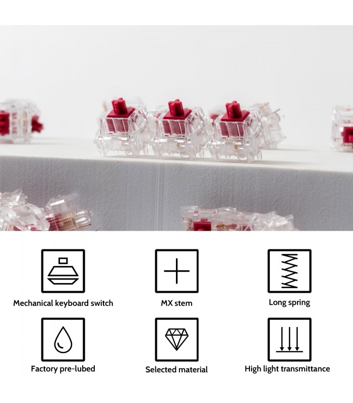 Kailh Crystal Burgundy Pro Switch 110pcs/Set