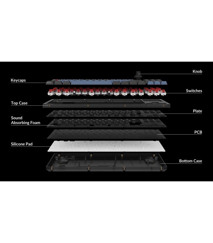 Keychron V3 Frosted Black Brown Switch (CH)w/Knob